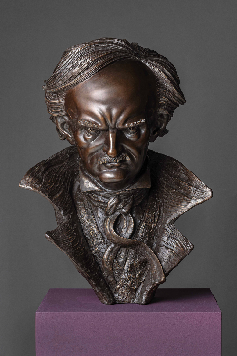 32 Edgar Allan Poe 2019 bronz v 61cm foto Marcel Rozhoň 2